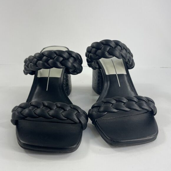 Dolce Vita Heels Womens Chunky Shoe Braided Slip on Slides Sz 7.5 - Picture 5 of 12